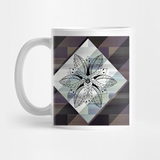 Zentangle - Black on White Diamond Mug